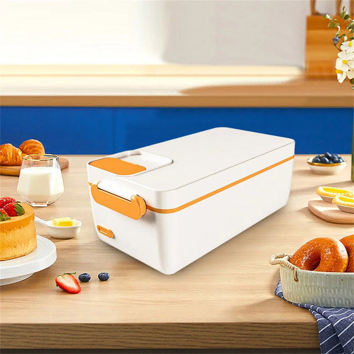 Large Capacity Electric Heated Lunch Box 304 Stainless Steel Inner for Office Workers / Students 1L Food Warmer / Heater - Yellow - 2