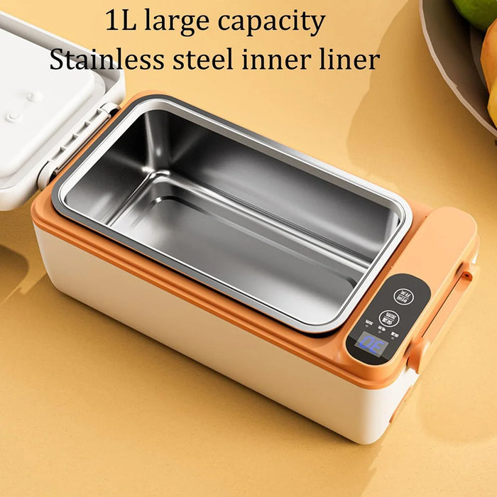 Large Capacity Electric Heated Lunch Box 304 Stainless Steel Inner for Office Workers / Students 1L Food Warmer / Heater - Yellow - 4