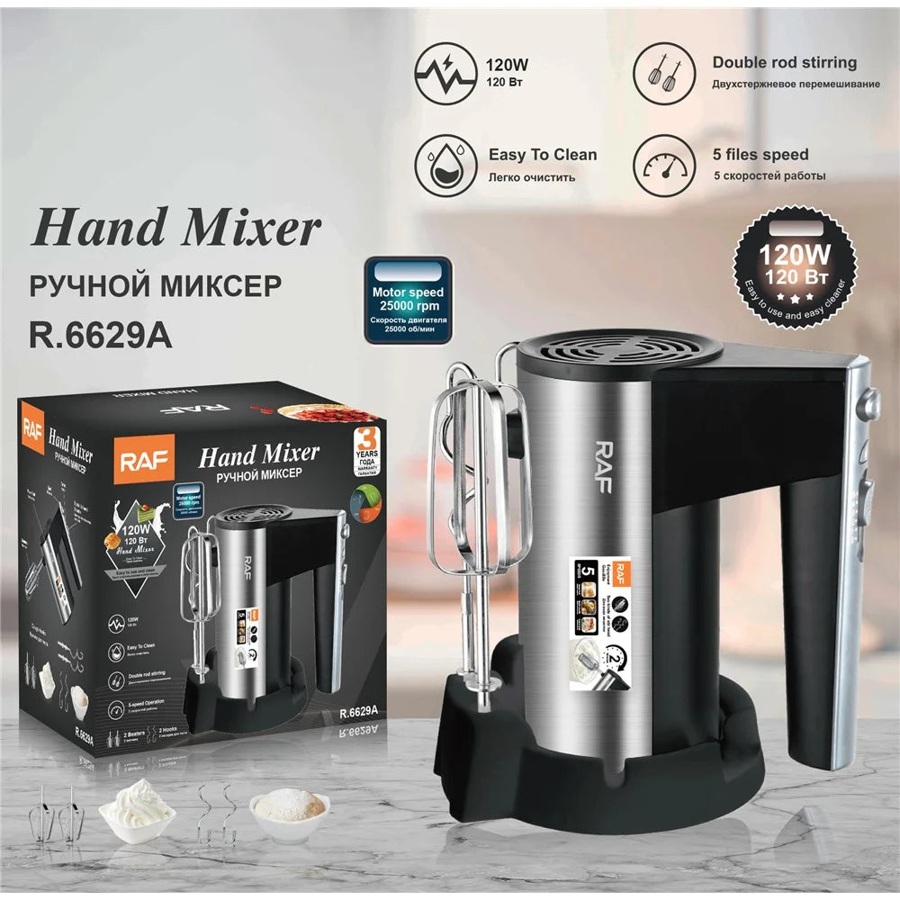 RAF R.6629 450W Egg Beater 5 Speed Handheld Electric Mixer with Storage Base, EU Plug (BPA Free, No FDA) - 2