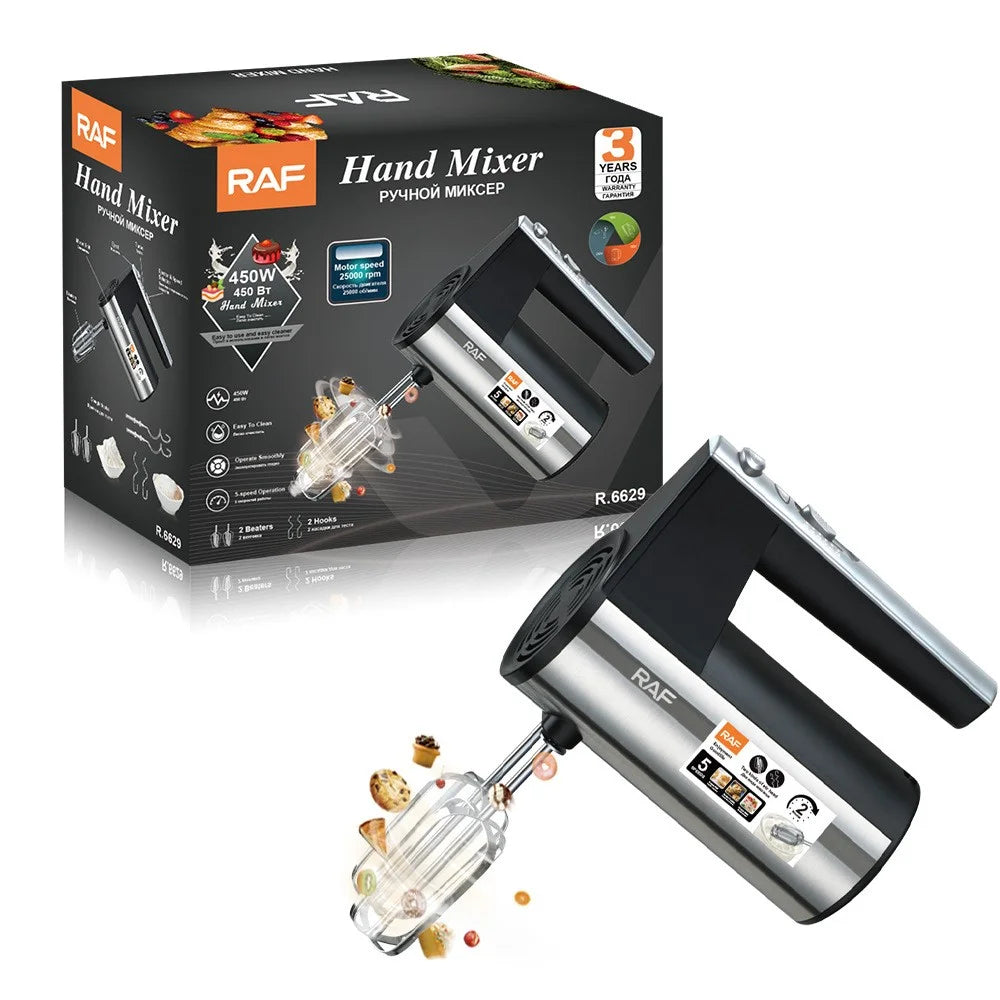 RAF R.6629 450W Egg Beater 5 Speed Handheld Electric Mixer with Storage Base, EU Plug (BPA Free, No FDA) - 7