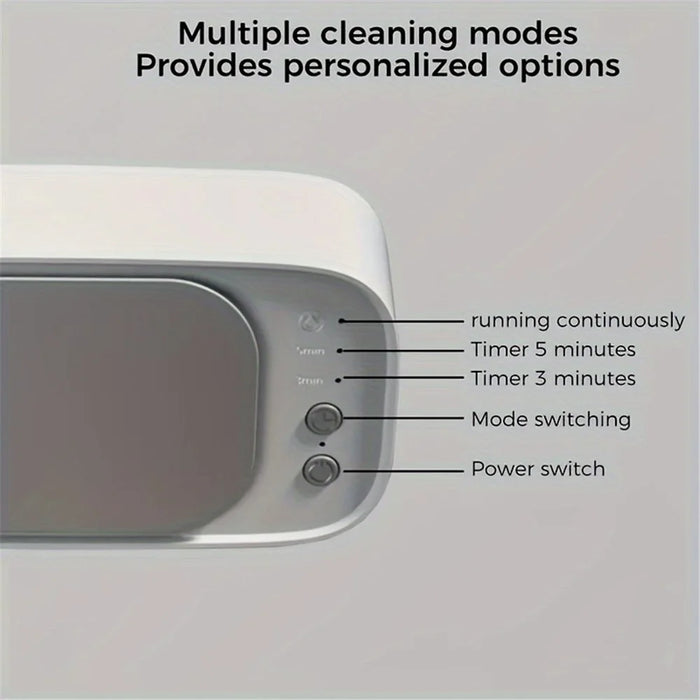 S700 Glasses Ultrasonic Cleaning Machine Vibration Cleaner Jewelry Washing Tool - White - 3