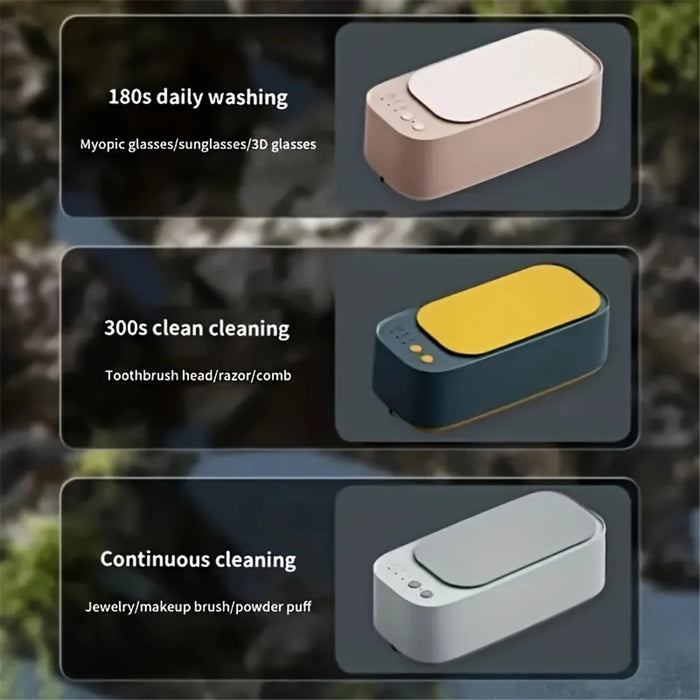 S700 Glasses Ultrasonic Cleaning Machine Vibration Cleaner Jewelry Washing Tool - White - 6