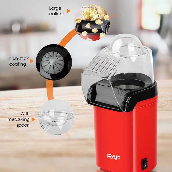 RAF R.9014 EU Adapter Fast Hot Air Popcorn Popper DIY Popcorn Maker with Measuring Cup (No FDA, BPA-Free) - 6