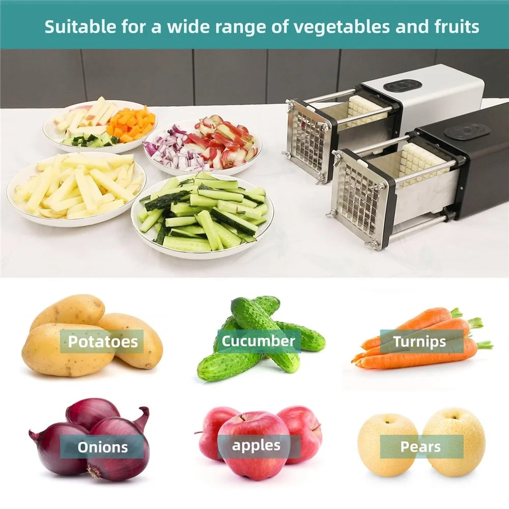 Automatic Electric French Fry Cutter Kitchen Potato Vegetable Slicer (No FDA, BPA Free) - EU Plug - 4