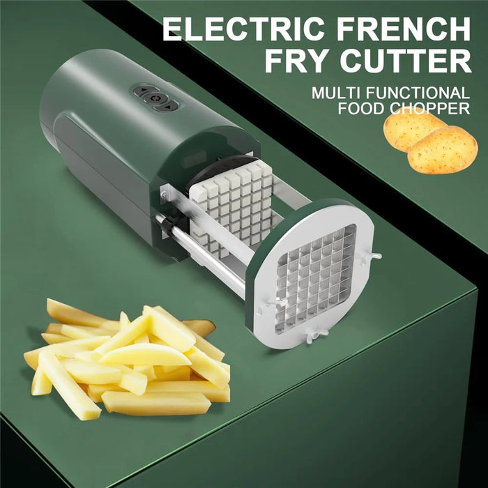 Electric French Fry Cutter Commercial Potato Cutter with 2 Blades Multi-Function Vegetable Slicer - EU Plug - 2