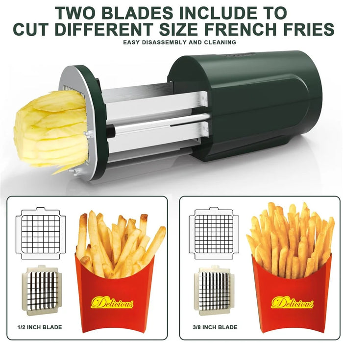 Electric French Fry Cutter Commercial Potato Cutter with 2 Blades Multi-Function Vegetable Slicer - EU Plug - 3