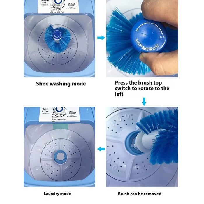 Clothes Shoes Washing Machine Blue Light Home Dual-Use Washer with Dehydration Basket - CN Standard Plug - 4