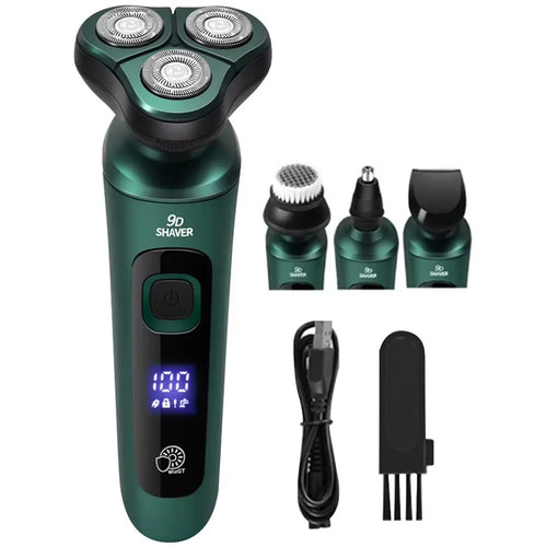 SR700 4 In 1 Electric Shaver USB Rechargeable Smart Digital Display 3 Floating Heads Washable Razor - 1