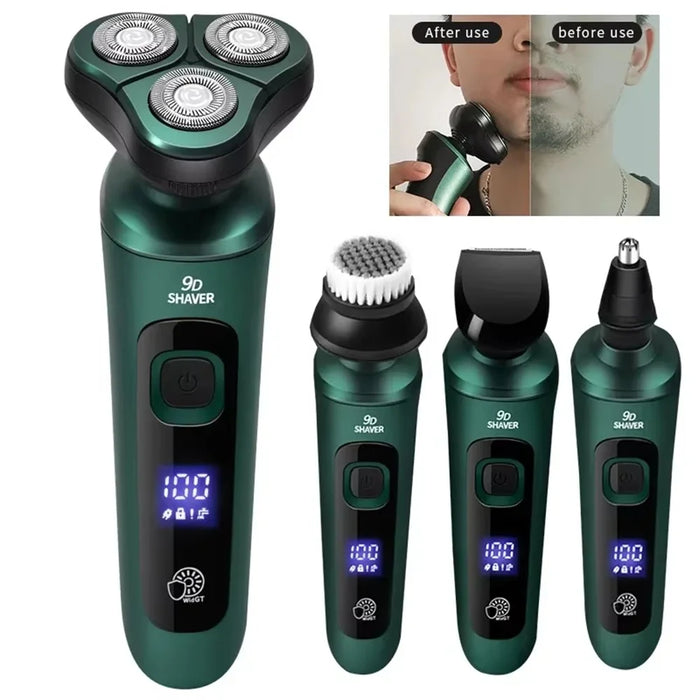 SR700 4 In 1 Electric Shaver USB Rechargeable Smart Digital Display 3 Floating Heads Washable Razor - 2