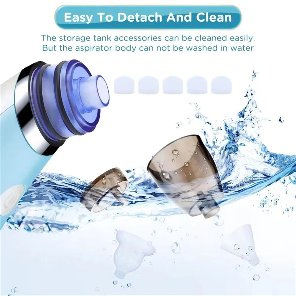 Baby Nasal Aspirator Electric Nose Cleaner for Newborns Infants Vacuum Suction Nose Cleaning Device - Blue - 6