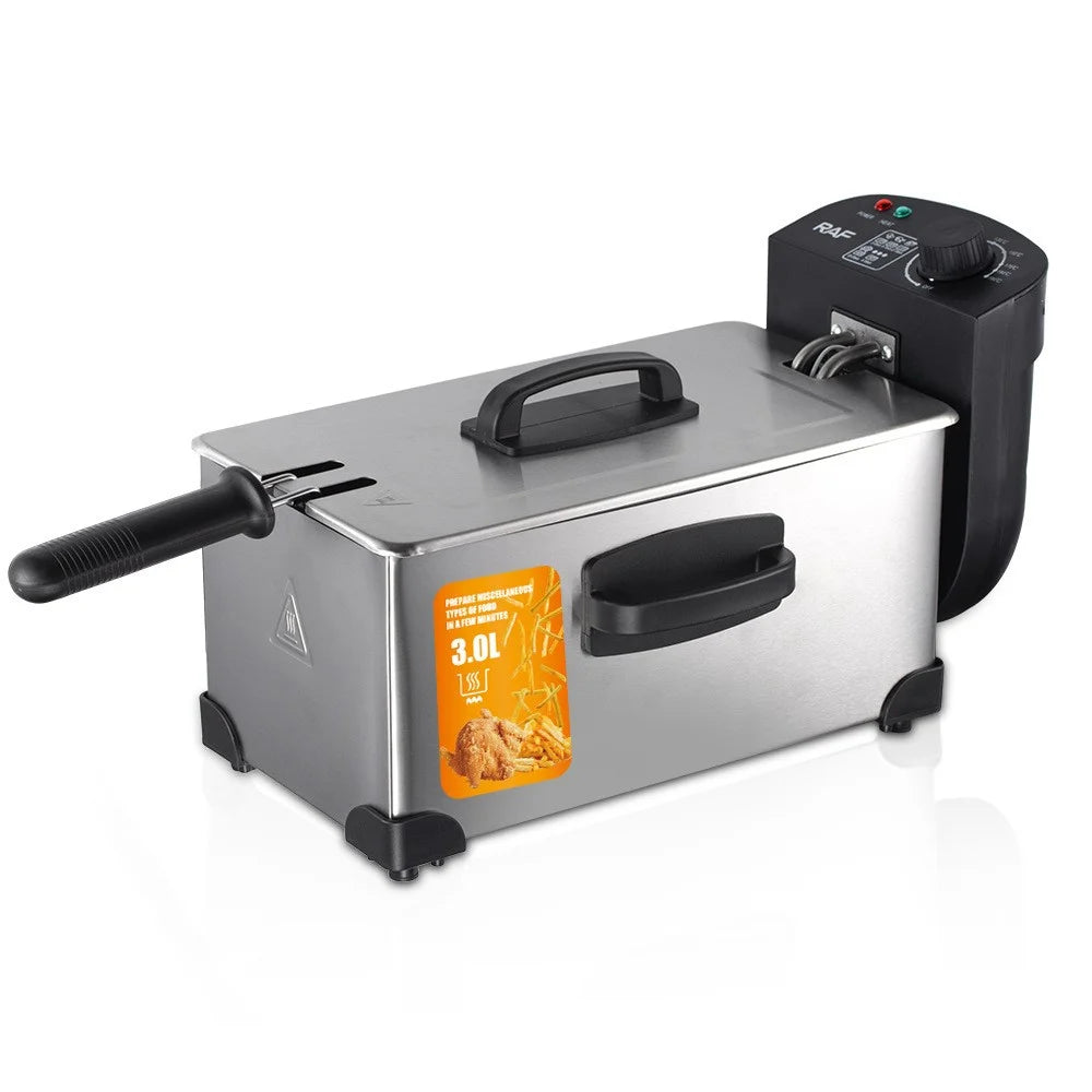 Electric Deep Fryer Home Commercial Use Fried Dough Sticks French Fries Chicken Wings Fryer (BPA Free, No FDA) - EU Plug - 1