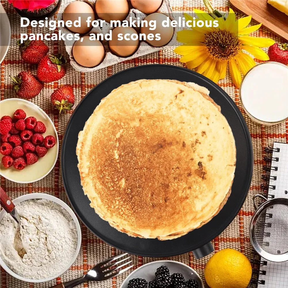 12 Inch Kitchen Electric Crepe Making Machine 220-240V Non Stick Pancake Griddle, EU Plug (BPA Free, No FDA) - 5