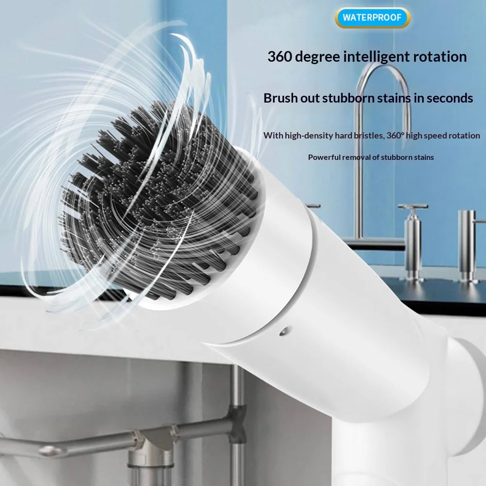 K-117 3 Speeds Adjustable Electric Cleaning Brush IPX7 Waterproof Multi-Function Cordless Scrubber - White - 2