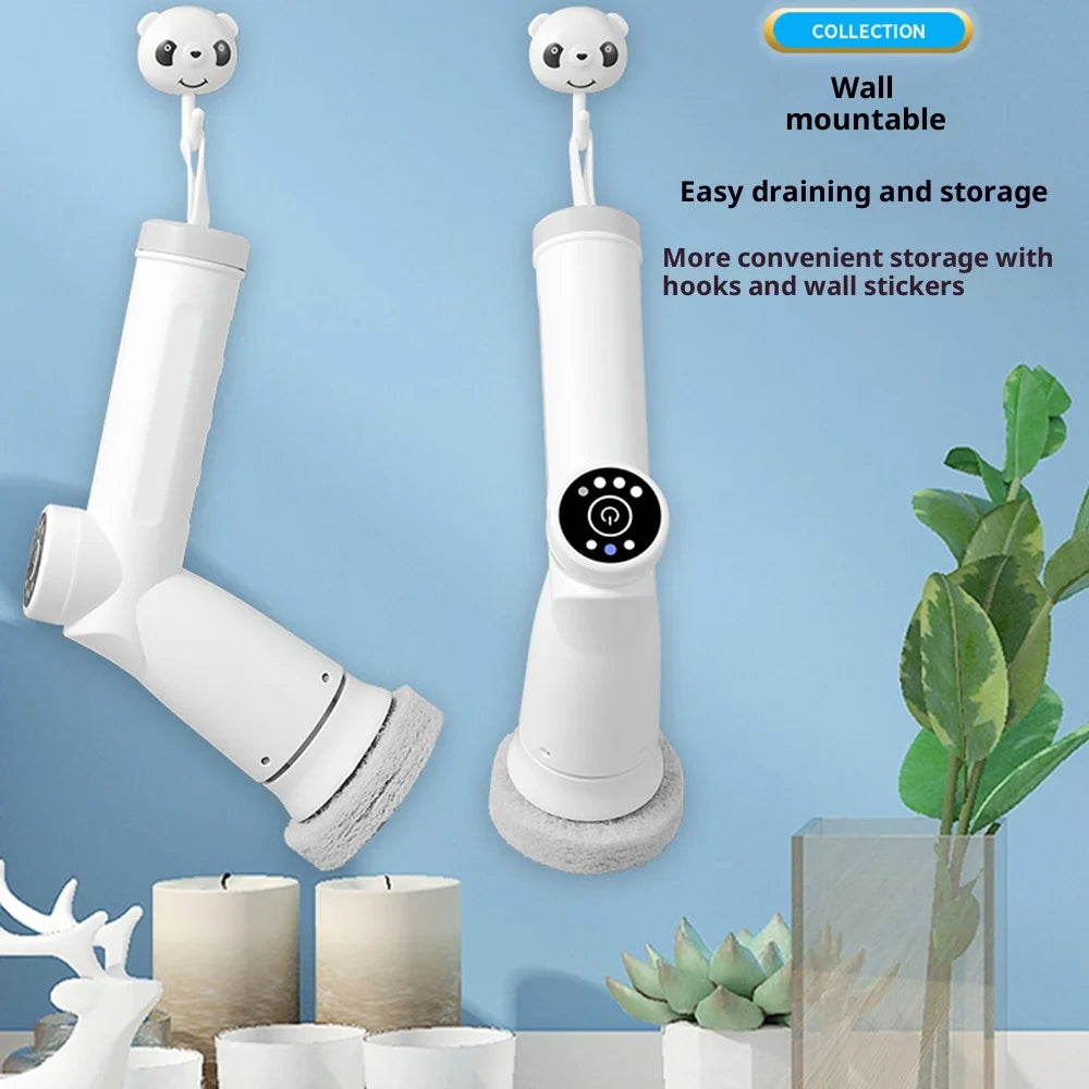 K-117 3 Speeds Adjustable Electric Cleaning Brush IPX7 Waterproof Multi-Function Cordless Scrubber - White - 4