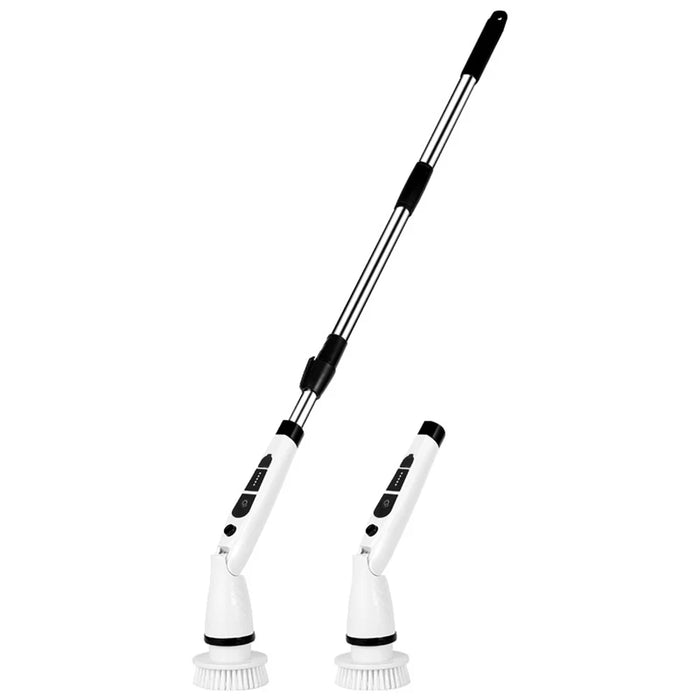 K-106 Electric Cleaning Brush with 8 Brush Heads Multi-Function Telescopic Cordless Scrubber - White - 6