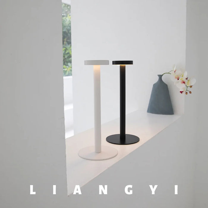 8006 Rechargeable LED Table Lamp 3000K Warm Light Dimming Night Light for Restaurant Bar Bedroom - Black - 2