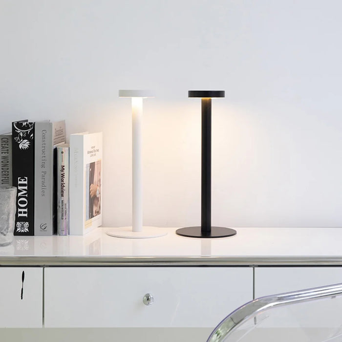 8006 Rechargeable LED Table Lamp 3000K Warm Light Dimming Night Light for Restaurant Bar Bedroom - Black - 5