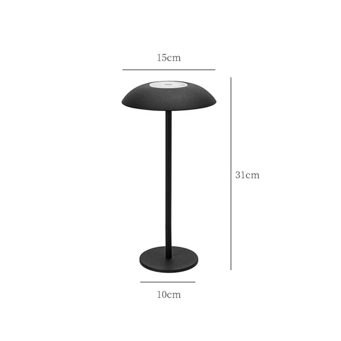 8069 Touch Dimmable LED Table Lamp 3 Color Temperature Rechargeable Ambient Light for Bedroom Bar - Black - 6