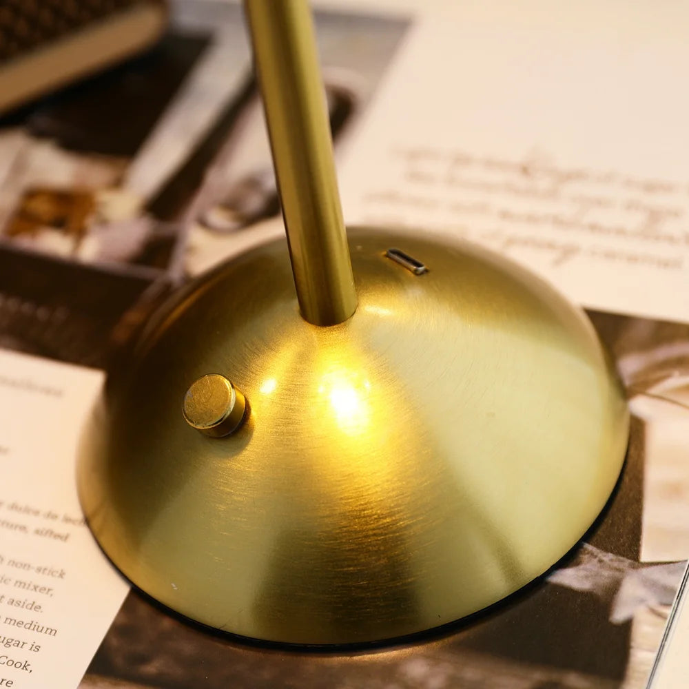 7030 Modern Acrylic Table Lamp 3 Color Temperature Touch Bedside Night Light for Bedroom Living Room - Gold/Style A - 4