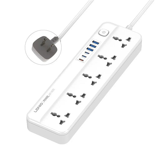 LDNIO SC5614 Power Strip 5 Outlets 6 USB Ports 2500W PD Fast Charging with 2m Cable for Office Home - US Plug - 1