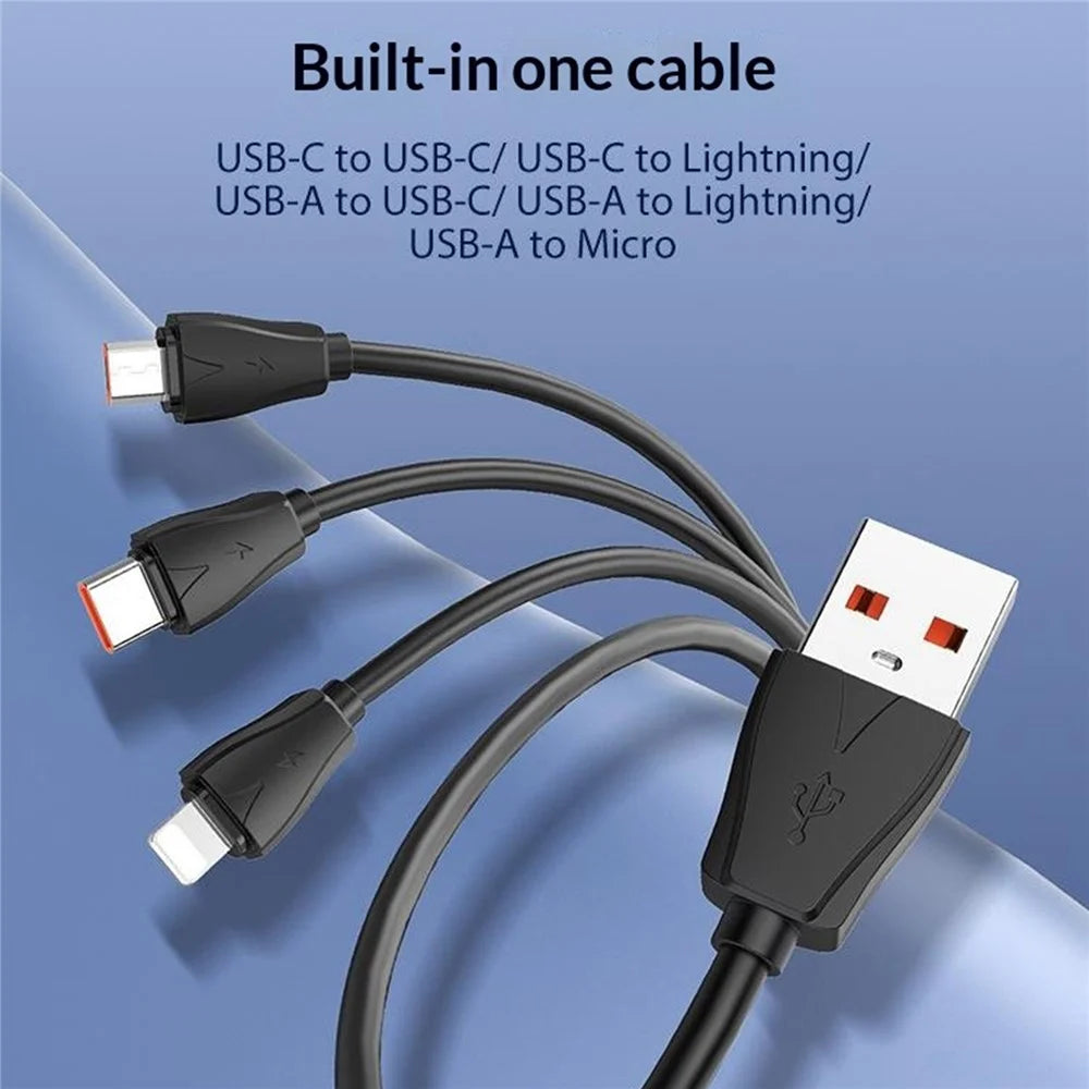 LDNIO Q5 33W GaN Fast Charger 3-Port USB-C iP (5-14) USB-A PD Fast Charging Station for iPhone iPad Earphones - Blue  /  US Plug - 4