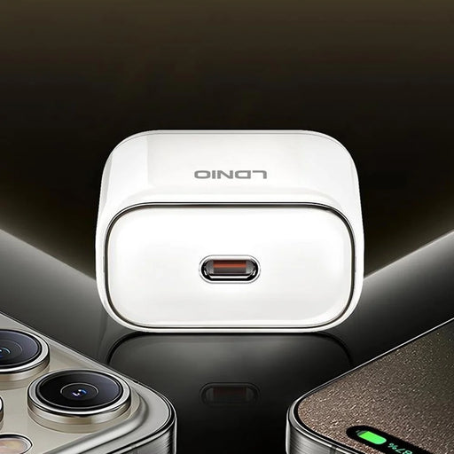 LDNIO Q1415 45W GaN Fast Charger Dual Port PD Fast Charging Wall Charger with 1.2m USB Cable for Phone Laptop - White - 2