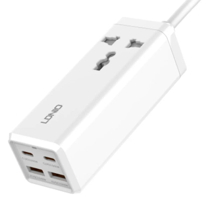 LDNIO SC1418 65W GaN Power Strip 1 AC Outlet+4 USB Ports Fast Charging Station Power Socket for Laptop Tablet Phone - White - 1