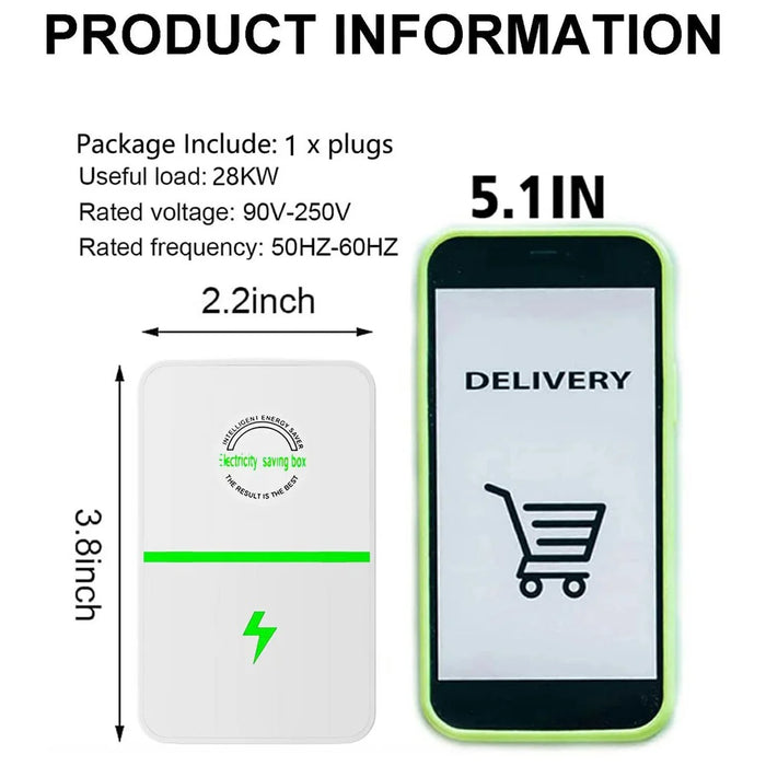 Intelligent Energy Saver 90-250V Power Electricity Saving Box for Home Office - 009 / EU Plug - 6