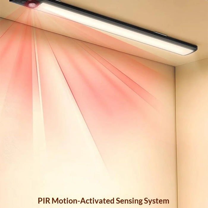 LDNIO Y5 410mm 3W Smart PIR Motion Sensor Under Cabinet LED Light Rechargeable Magnetic Night Light for Kitchen - Black - 5