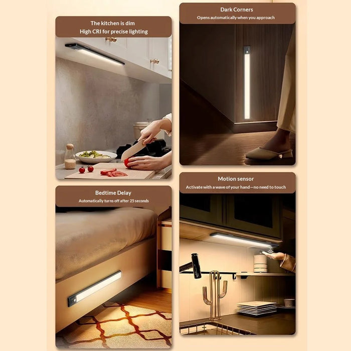 LDNIO Y5 410mm 3W Smart PIR Motion Sensor Under Cabinet LED Light Rechargeable Magnetic Night Light for Kitchen - Black - 6