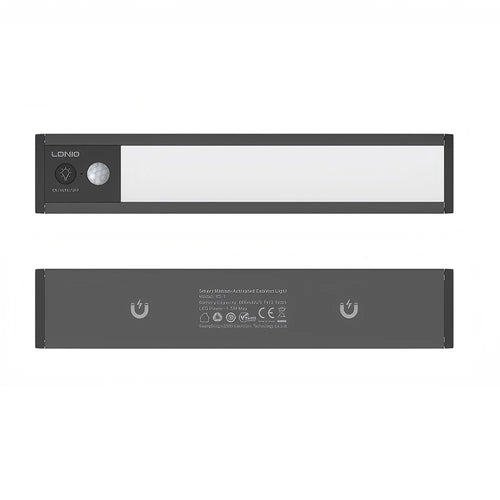 LDNIO Y5-1 220mm 1.5W Smart PIR Motion Sensor Under Cabinet LED Light Rechargeable Magnetic Night Light for Kitchen - Black - 1
