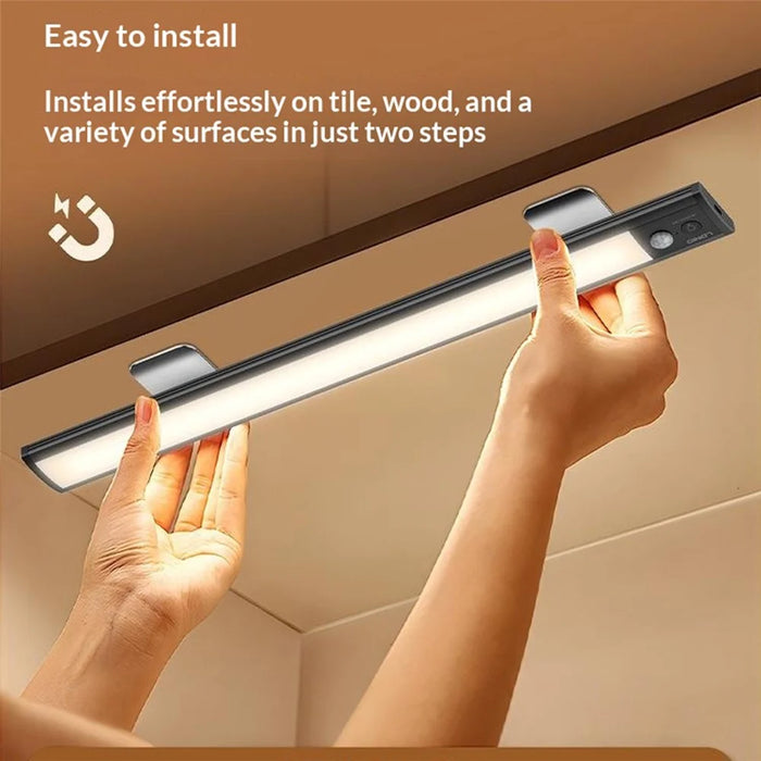 LDNIO Y5-1 220mm 1.5W Smart PIR Motion Sensor Under Cabinet LED Light Rechargeable Magnetic Night Light for Kitchen - Black - 4