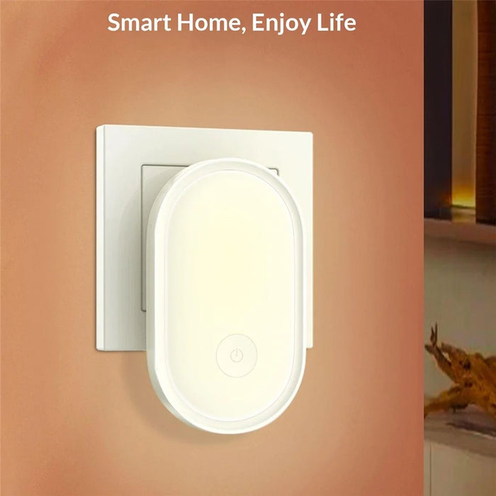 LDNIO Y1 0.5W Plug-in LED Night Light Auto Switch 3500K Warm Light for Bedroom Hallway - White  /  EU Plug - 3