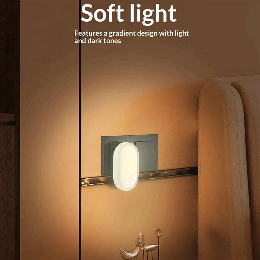 LDNIO Y1 0.5W Plug-in LED Night Light Auto Switch 3500K Warm Light for Bedroom Hallway - White  /  EU Plug - 5