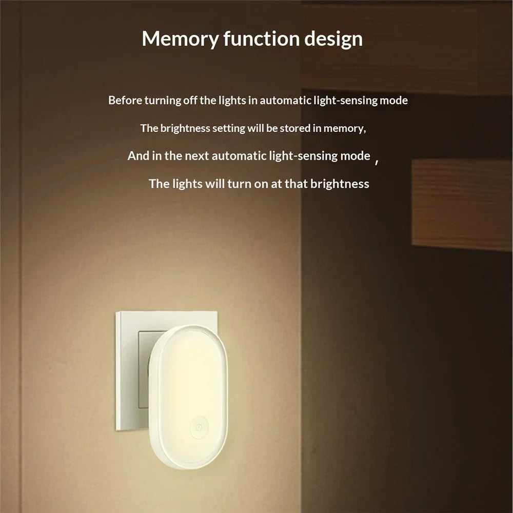 LDNIO Y1 0.5W Plug-in LED Night Light Auto Switch 3500K Warm Light for Bedroom Hallway - White  /  EU Plug - 6