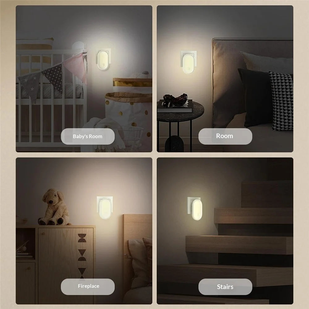LDNIO Y1 0.5W Plug-in LED Night Light Auto Switch 3500K Warm Light for Bedroom Hallway - White  /  EU Plug - 7