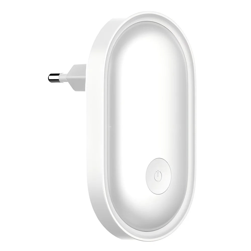 LDNIO Y1-1 0.5W Plug-in LED Night Light Auto Switch 3500K Warm White Light for Bedroom Hallway - White  /  EU Plug - 1