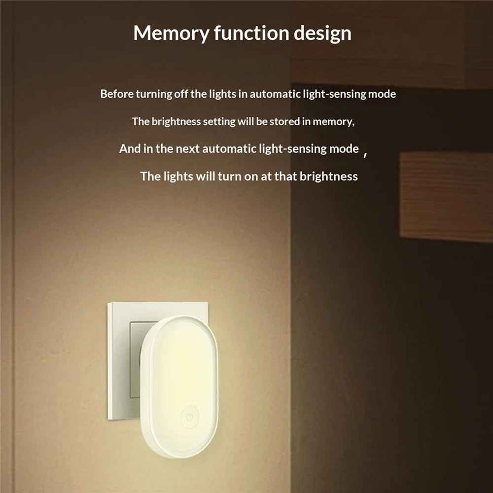 LDNIO Y1-1 0.5W Plug-in LED Night Light Auto Switch 3500K Warm White Light for Bedroom Hallway - White  /  EU Plug - 5