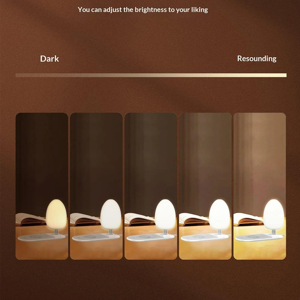 LDNIO Y3 2-in-1 Wireless Phone Charger Desk Lamp 15W Fast Charging RGB Touch Dimming Bedside Night Light - White - 6
