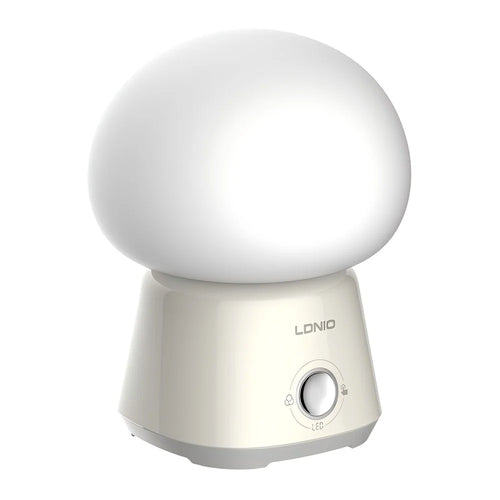 LDNIO Y4 RGB Night Light 3600mAh Rechargeable Bedside Lamp Mushroom Shape 7-Color Ambient Light for Bedroom - White - 1
