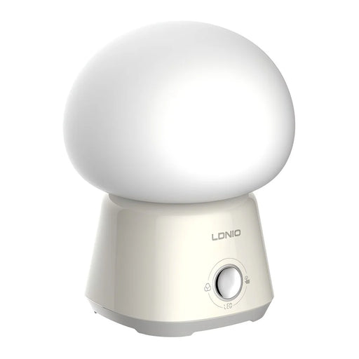 LDNIO Y4 RGB Night Light 3600mAh Rechargeable Bedside Lamp Mushroom Shape 7-Color Ambient Light for Bedroom - White - 1