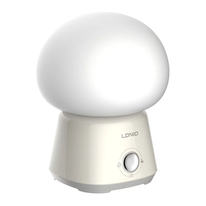 LDNIO Y4 RGB Night Light 3600mAh Rechargeable Bedside Lamp Mushroom Shape 7-Color Ambient Light for Bedroom - White - 1