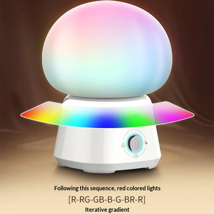 LDNIO Y4 RGB Night Light 3600mAh Rechargeable Bedside Lamp Mushroom Shape 7-Color Ambient Light for Bedroom - White - 4