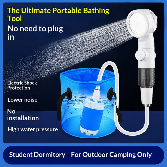 Portable Electric Shower IPX7 Waterproof with 3 Spray Modes for Outdoor Camping - 2