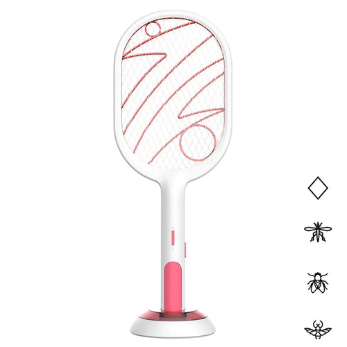 WP-09 Handheld Home Electric Fly Mosquito Swatter Racket Bug Racket Insects Killer Anti Mosquito Fly Trap - White - 1