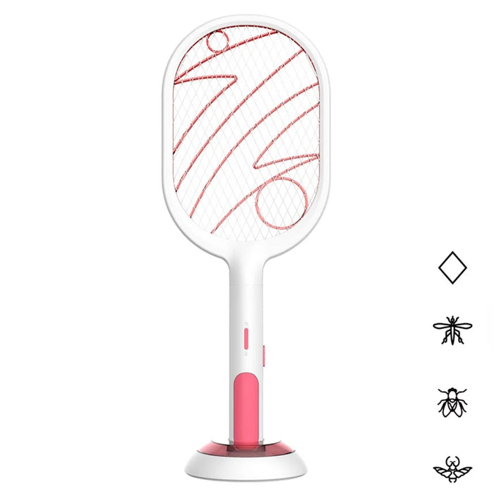 WP-09 Handheld Home Electric Fly Mosquito Swatter Racket Bug Racket Insects Killer Anti Mosquito Fly Trap - White - 1