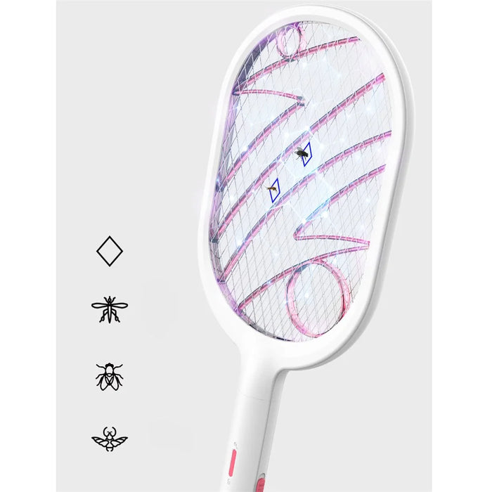 WP-09 Handheld Home Electric Fly Mosquito Swatter Racket Bug Racket Insects Killer Anti Mosquito Fly Trap - White - 3