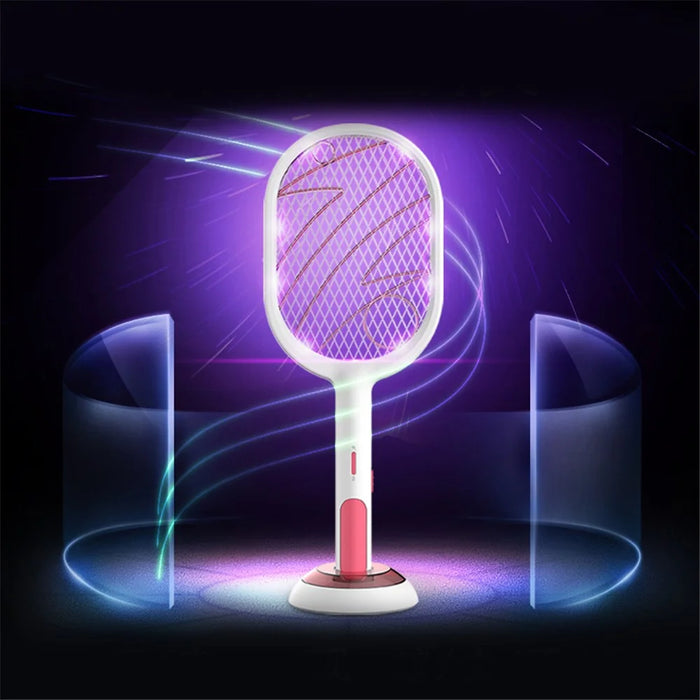 WP-09 Handheld Home Electric Fly Mosquito Swatter Racket Bug Racket Insects Killer Anti Mosquito Fly Trap - White - 7