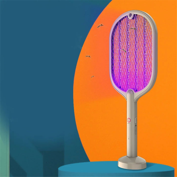 WP-07 2 in 1 Electric Mosquito Swatter Fly Bug Trap USB Rechargeable Mosquito Killer Lamp - Beige - 4