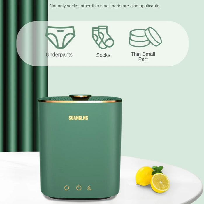 B18 Mini Portable Washing Machine Laundry Automatic Dormitory Underwear Washing Blu Light Sterilization Machine for Washing Socks Machine - Green - 7